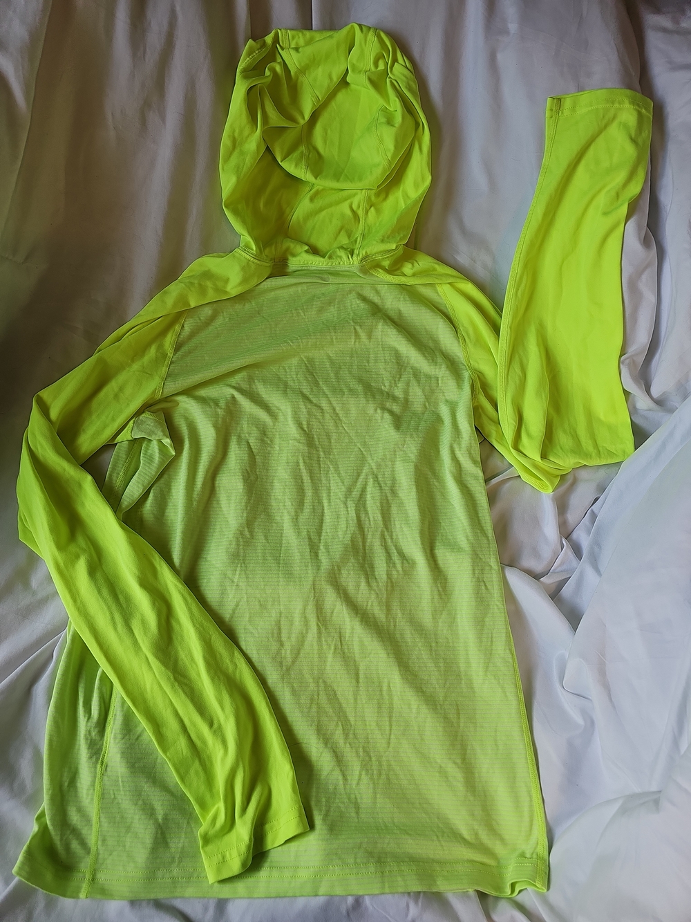 Nike Neon Yellow Performance Hooded Long Sleeve Top - Picture 7 of 7